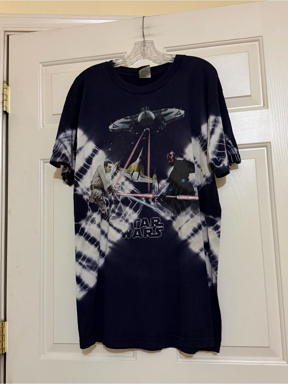 Vintage Star Wars Episode 1 Phantom Menace Tie 90s Dye Shirt Size XL Promo 1999